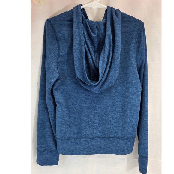 Reebok Unisex Blue Heathered Full Zip Hoodie Jacket XS 6-8 Space Dye Performance - Picture 4 of 8